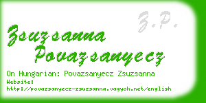 zsuzsanna povazsanyecz business card